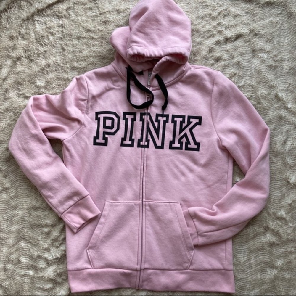 VS PINK Zip Hoodie Pink Small EUC